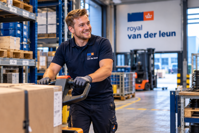 Smiling Warehouse Worker at Royal van der Leun